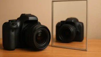 Por que câmera não aparece em cena de espelho?