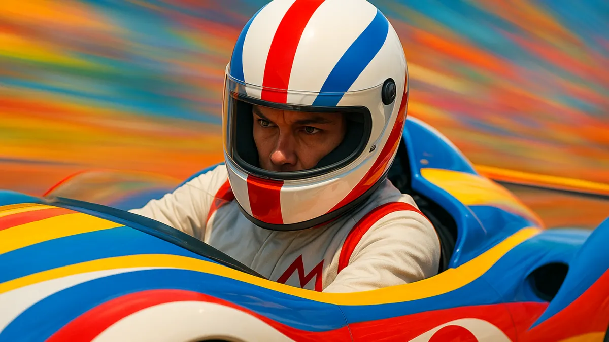 Speed Racer de Wachowski live-action anime corrida colorido