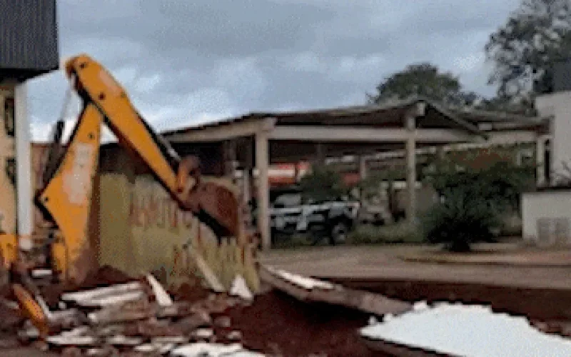 Brazil races to fix damaged police station wall